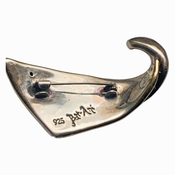 Vintage 925 Sterling Silver & Vermeil‎ BAT-AMI Israel Swirl Brooch - Picture 5 of 10